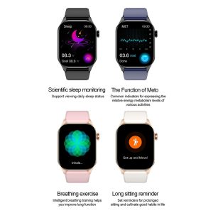 Waterproof Smart Watch With Bluetooth And Blood Oxygen Monitoring - Ip68 - Blue - Image 5