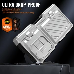 For Samsung Galaxy Z Fold4 5G Shockproof Tpu Pc Case With Pen - Silver - Image 4