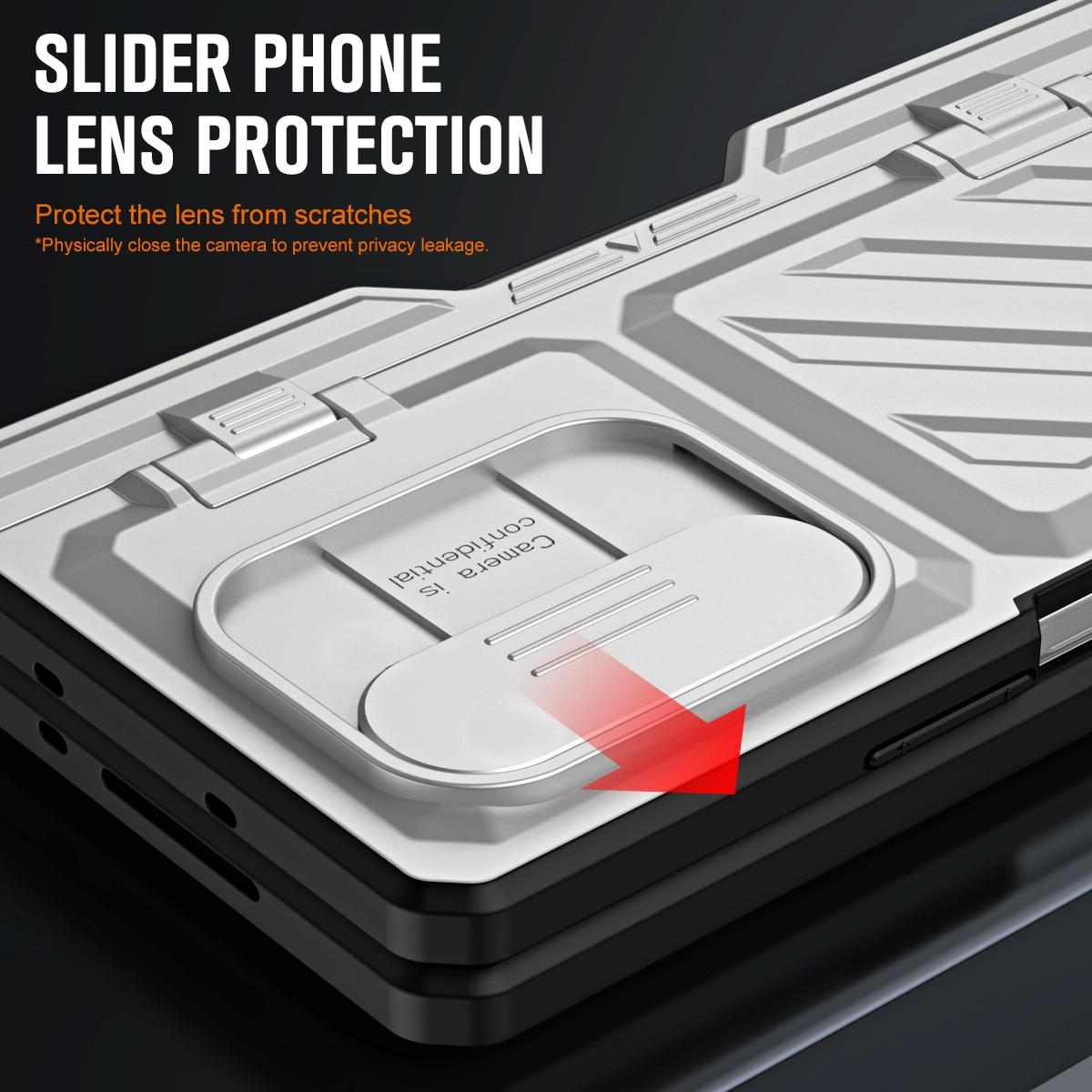 For Samsung Galaxy Z Fold4 5G Shockproof Tpu Pc Case With Pen - Silver - Image 5