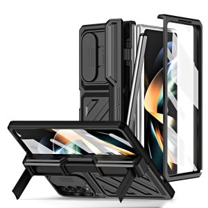 For Samsung Galaxy Z Fold4 5G Shockproof Tpu Pc Case With Pen - Silver - Image 8
