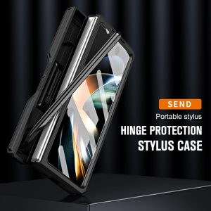 For Samsung Galaxy Z Fold4 5G Shockproof Tpu Pc Case With Pen - Silver - Image 13