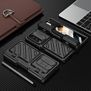 For Samsung Galaxy Z Fold4 5G Shockproof Tpu Pc Case With Pen - Silver - Image 14