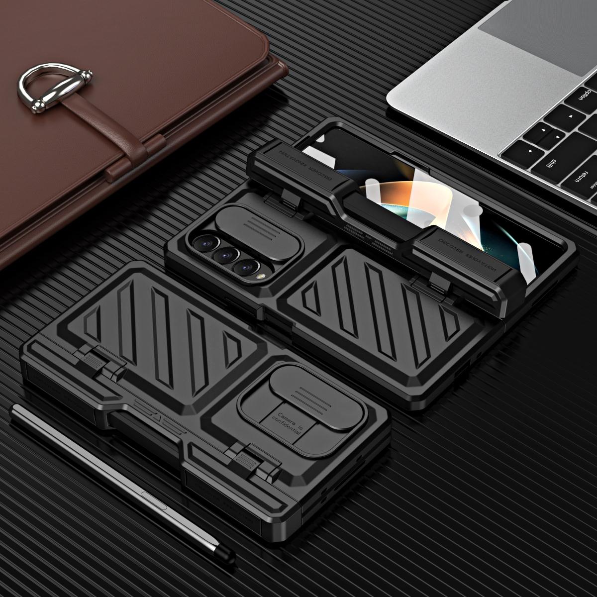 For Samsung Galaxy Z Fold4 5G Shockproof Tpu Pc Case With Pen - Silver - Image 14