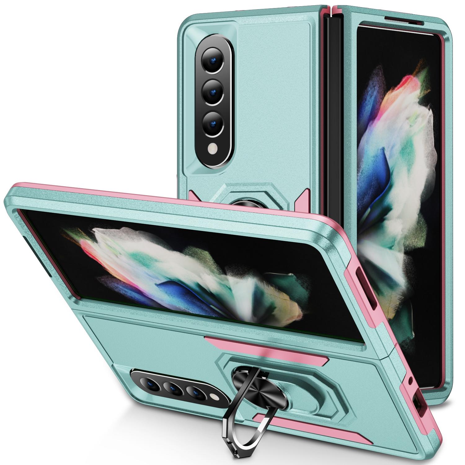 For Samsung Galaxy Z Fold4 5G Shockproof Case With Holder - Pc Tpu - Blue - Image 10