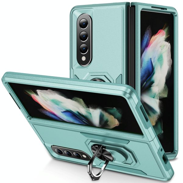 For Samsung Galaxy Z Fold4 5G Shockproof Case With Holder - Pc Tpu - Blue