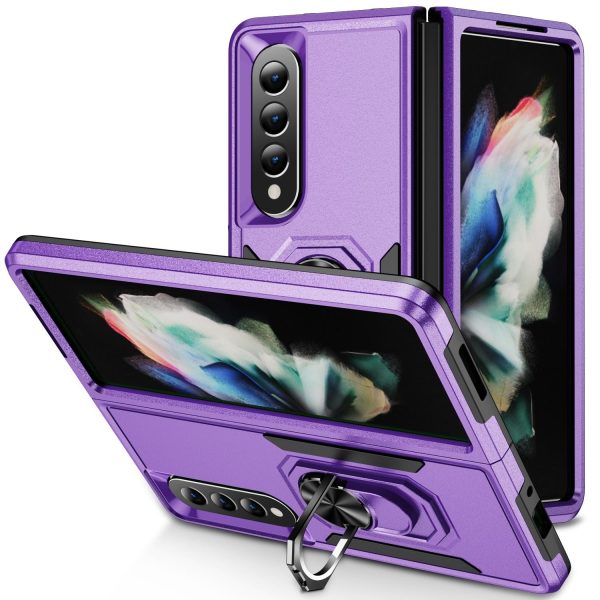For Samsung Galaxy Z Fold4 5G Shockproof Case With Holder - Pc Tpu - Blue