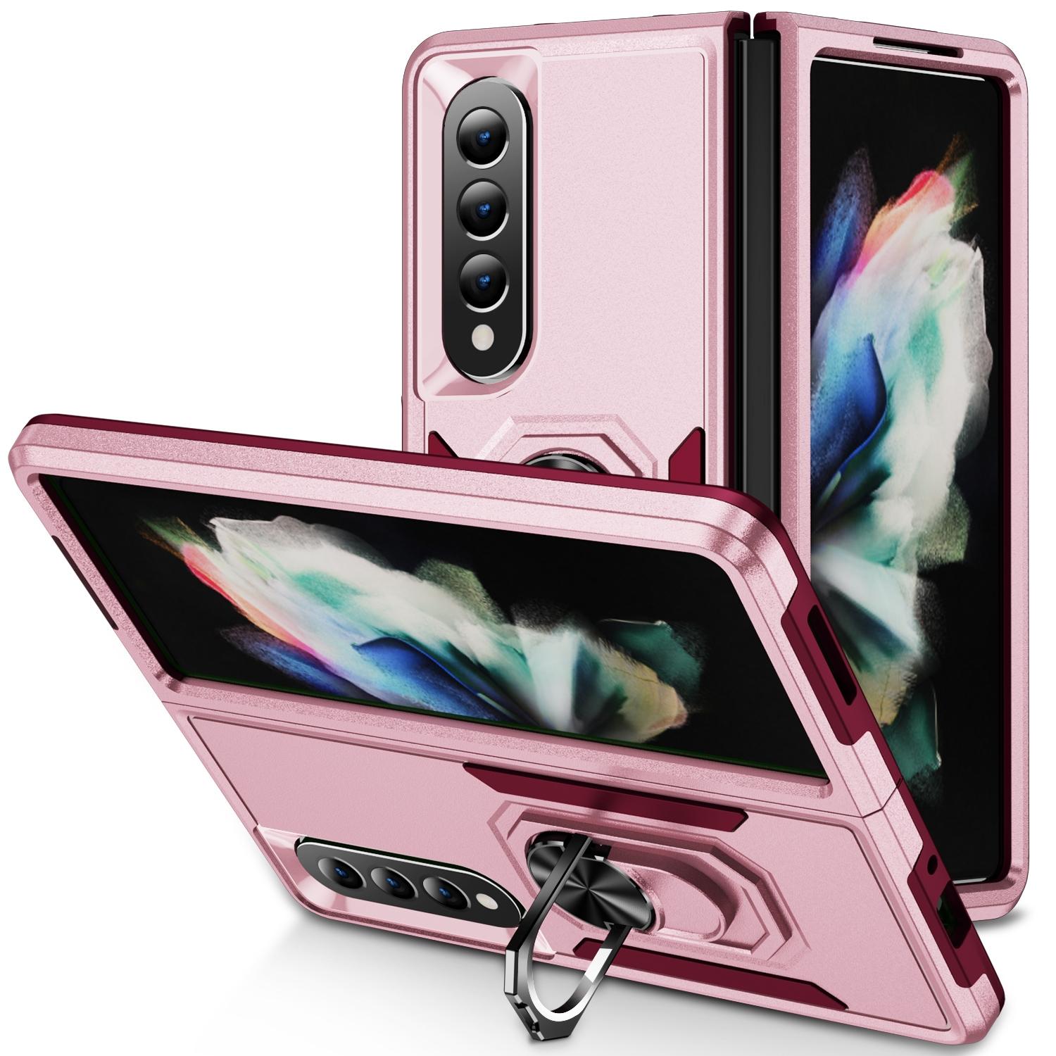 For Samsung Galaxy Z Fold4 5G Shockproof Case With Holder - Pc Tpu - Blue - Image 15
