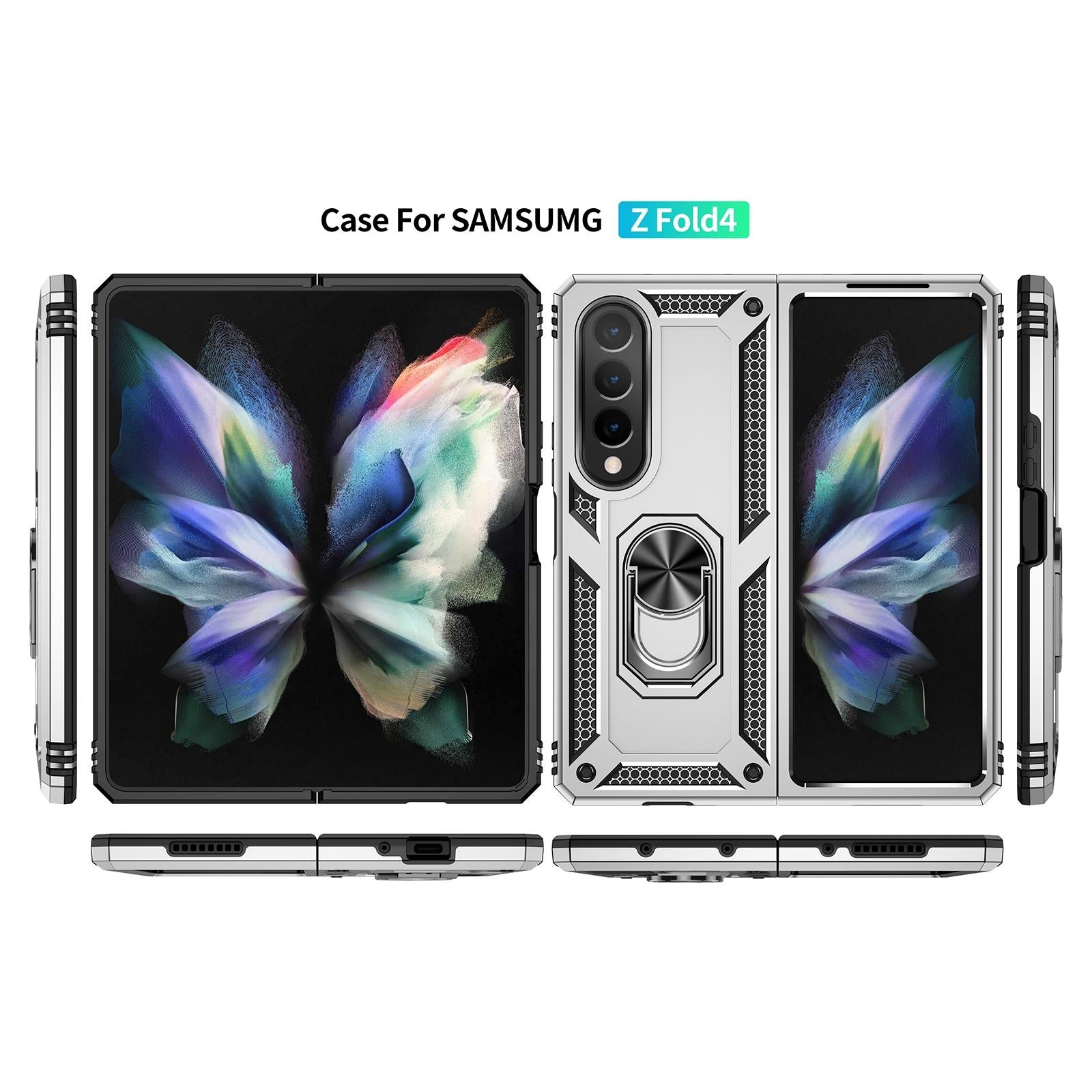 For Samsung Galaxy z Fold4 5G Tpu & Pc Shockproof Phone Case - Black - Image 3