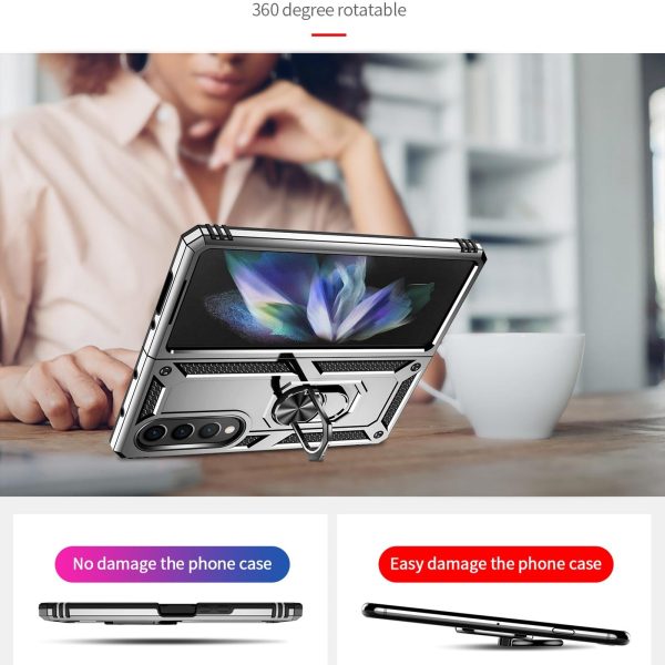 For Samsung Galaxy z Fold4 5G Tpu & Pc Shockproof Phone Case - Black