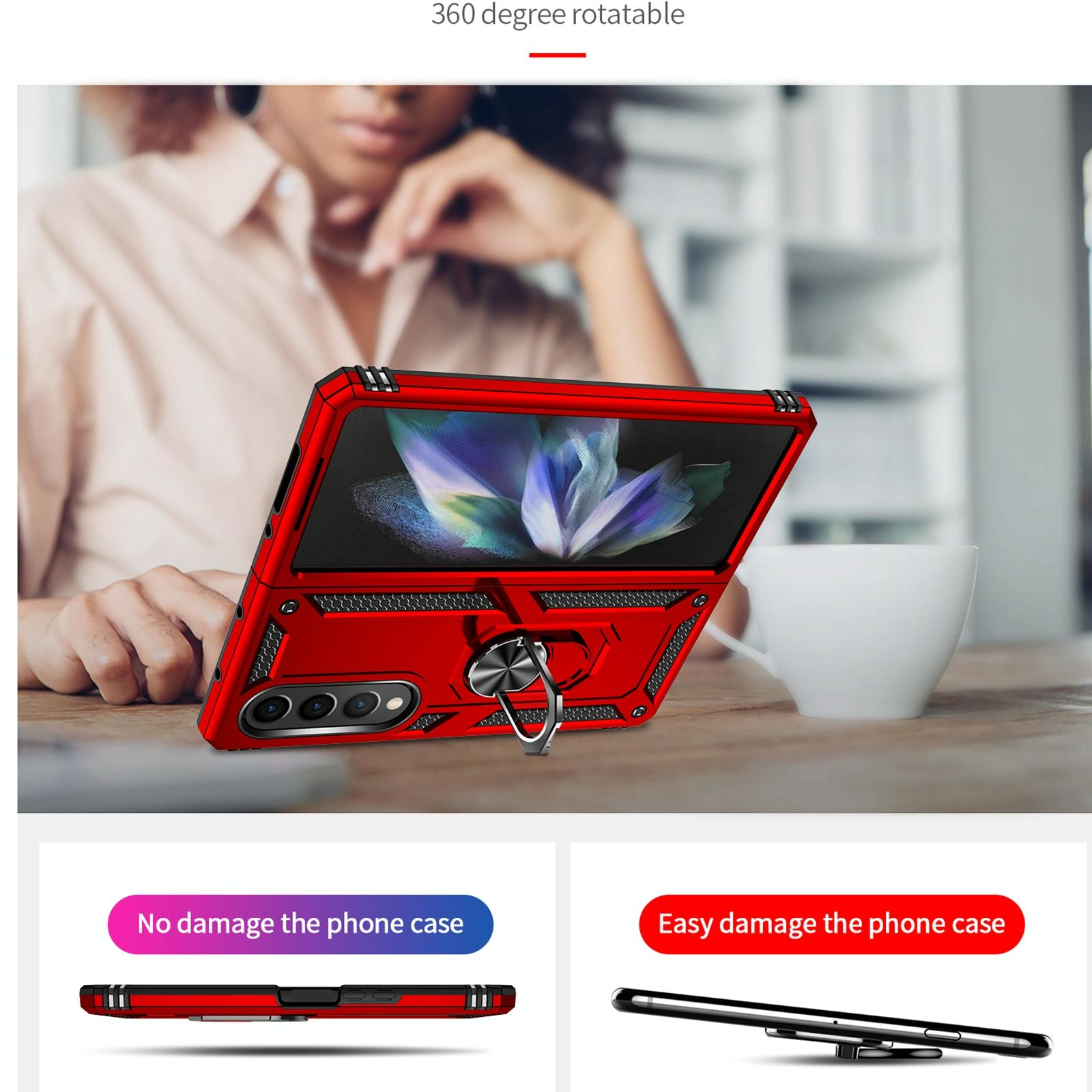 For Samsung Galaxy z Fold4 5G Tpu & Pc Shockproof Phone Case - Black - Image 13