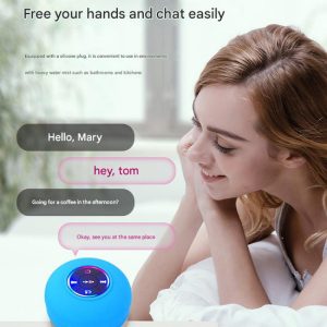 IPX4 Waterproof Bluetooth Shower Speaker with Suction Cup & LED Lights - Hands-Free Calling(black) - Image 4