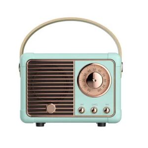 Blue Retro Bluetooth Speaker - Portable Mini Wireless Speaker with Vintage Radio Design (Product size: 7x11x5cm) - Image 1