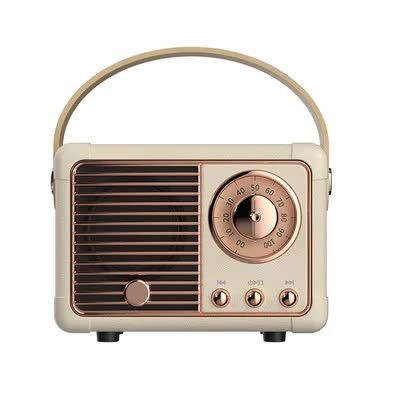 White Retro Bluetooth Speaker - Portable Mini Wireless Speaker with Vintage Radio Design (Product size: 7x11x5cm)