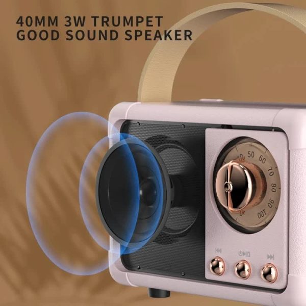 White Retro Bluetooth Speaker - Portable Mini Wireless Speaker with Vintage Radio Design (Product size: 7x11x5cm)