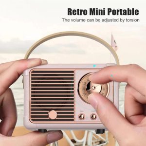 Green Retro Bluetooth Speaker - Portable Mini Wireless Speaker with Vintage Radio Design (Product size: 7x11x5cm) - Image 2