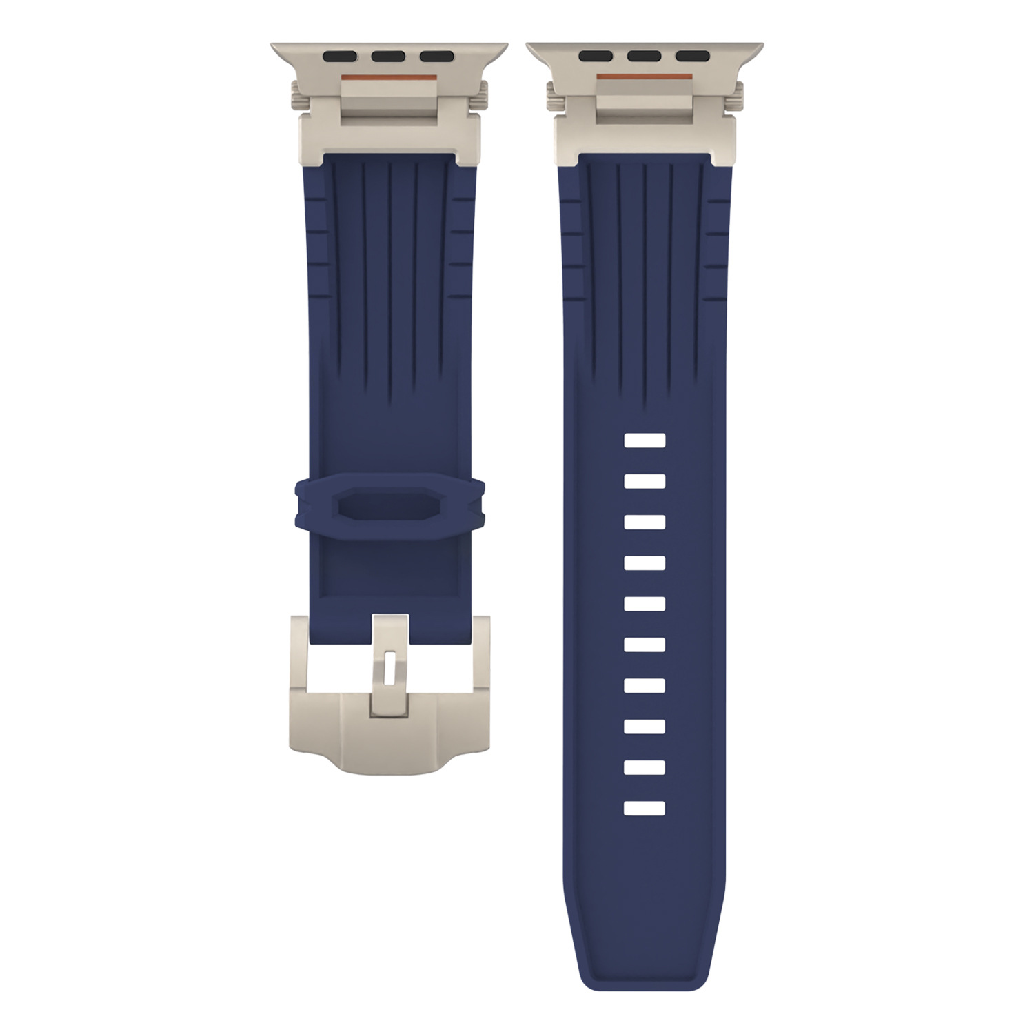 Dark Blue Rugged Tactical Silicone Strap for Apple Watch Ultra & Series - Heavy-Duty Metal Clasp - Image 1