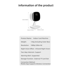 Wireless WiFi Security Camera(5.4x5.4x9CM) - 1080P HD Infrared Night Vision Indoor/Outdoor Surveillance, Phone Remote View,  and Two-Way Audio & AI Human Detection Alarm - Image 7