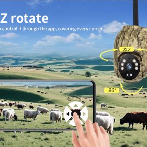 4MP Solar Security Camera Wireless WiFi Camouflage Wood Texture PTZ Outdoor Surveillance for Garden and Farm - Image 5