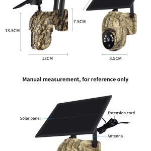 4MP Solar Security Camera Wireless WiFi Camouflage Wood Texture PTZ Outdoor Surveillance for Garden and Farm - Image 12