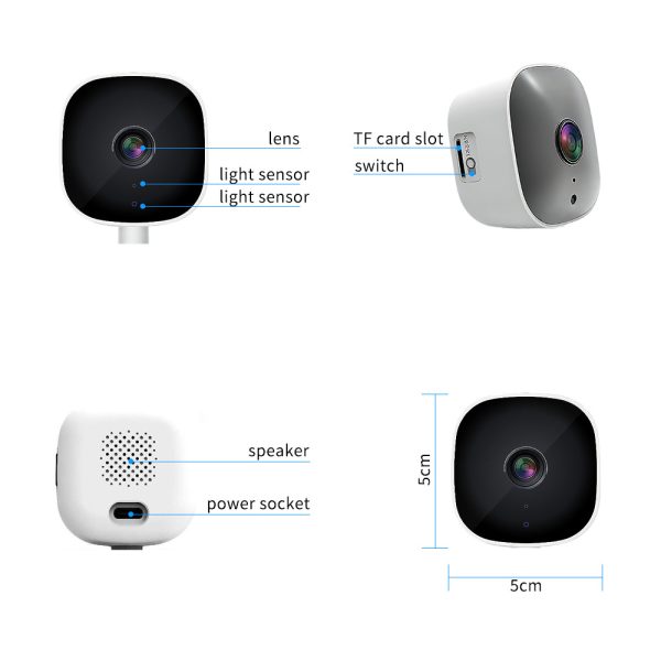 White Smart Indoor Security Camera 3MP HD WiFi Wireless Monitor with Night Vision Two-Way Audio & Motion Detection Ideal for Baby Pet & Home Office