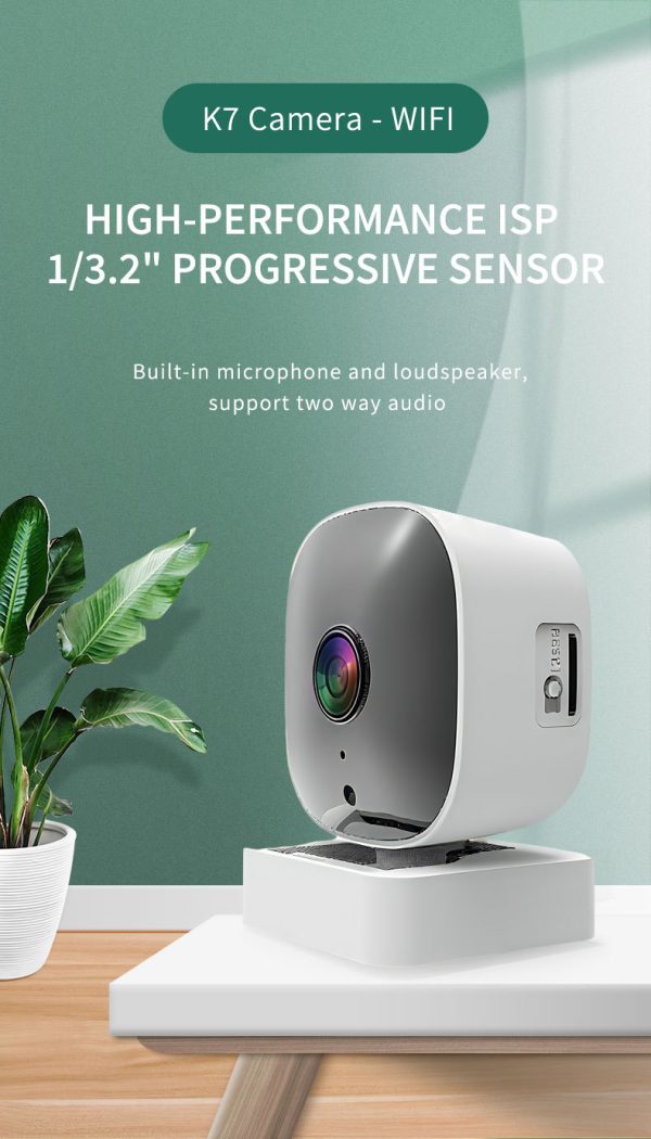 White Smart Indoor Security Camera 3MP HD WiFi Wireless Monitor with Night Vision Two-Way Audio & Motion Detection Ideal for Baby Pet & Home Office
