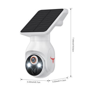 White Solar Powered Outdoor Security Camera 1080P - Wireless Smart Home PTZ CCTV with Two-Way Audio, IP65 Waterproof & Colour Night Vision - Image 2