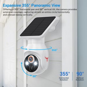 White Solar Powered Outdoor Security Camera 1080P - Wireless Smart Home PTZ CCTV with Two-Way Audio, IP65 Waterproof & Colour Night Vision - Image 6