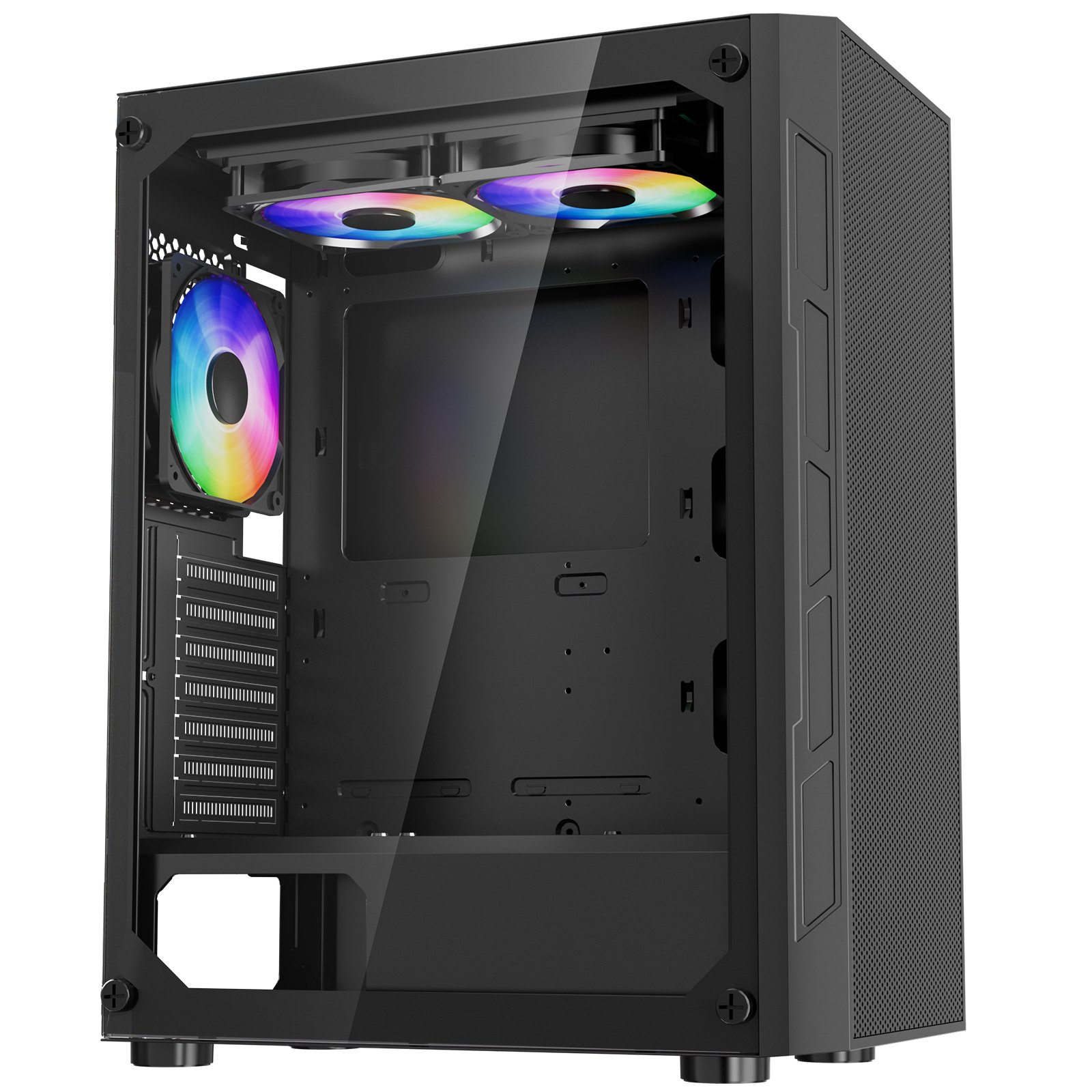 VEVOR Mid-Tower ATX PC Gaming Case Computer Case Box with 3 x 120 mm ARGB Fans - Image 1