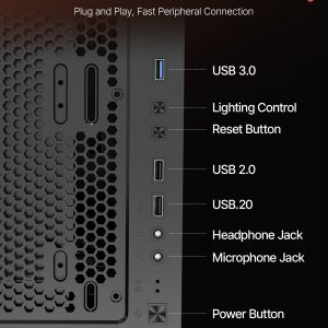 VEVOR Mid-Tower ATX PC Gaming Case Computer Case Box with 3 x 120 mm ARGB Fans - Image 5