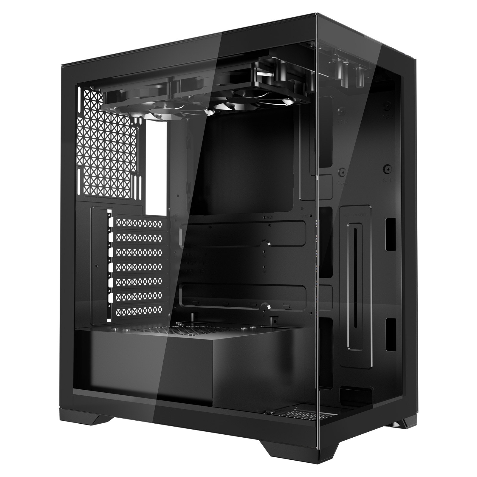 VEVOR PC Gaming Case Mid-Tower Computer Case with 2 Fans for ATX Motherboard - Image 1
