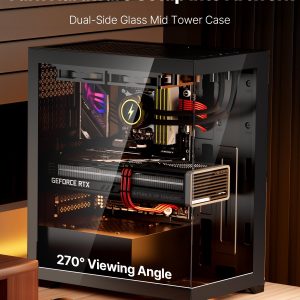 VEVOR PC Gaming Case Mid-Tower Computer Case with 2 Fans for ATX Motherboard - Image 2