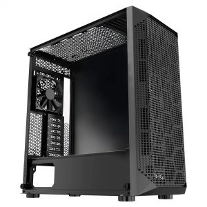 VEVOR PC Gaming Case, Mid-Tower, Computer Case with High-Airflow Tempered Glass Panel, Dust Filter, 4 x 120 mm Fans, Cable Management, for GPU up to 270 mm in Length, Compatible with ATX/M-ATX/ITX