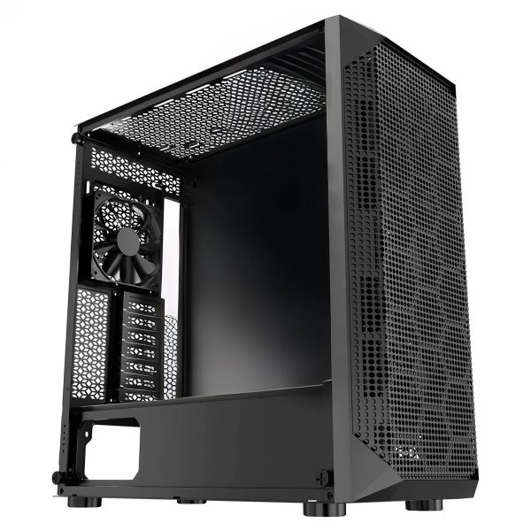 VEVOR PC Gaming Case, Mid-Tower, Computer Case with High-Airflow Tempered Glass Panel, Dust Filter, 4 x 120 mm Fans, Cable Management, for GPU up to 270 mm in Length, Compatible with ATX/M-ATX/ITX