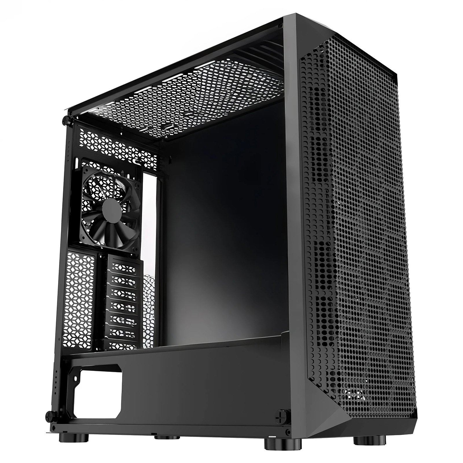 VEVOR PC Gaming Case, Mid-Tower, Computer Case with High-Airflow Tempered Glass Panel, Dust Filter, 4 x 120 mm Fans, Cable Management, for GPU up to 270 mm in Length, Compatible with ATX/M-ATX/ITX - Image 1